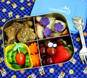 Herb Chicken and Potatoes LunchBots Quad Bento by sheri chen on Flickr